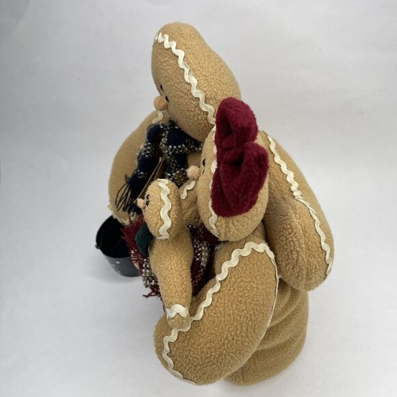 Vtg Homespun Collections Mr & Mrs Gingerbread Child Family Plush Christmas Decor - Picture 2 of 12